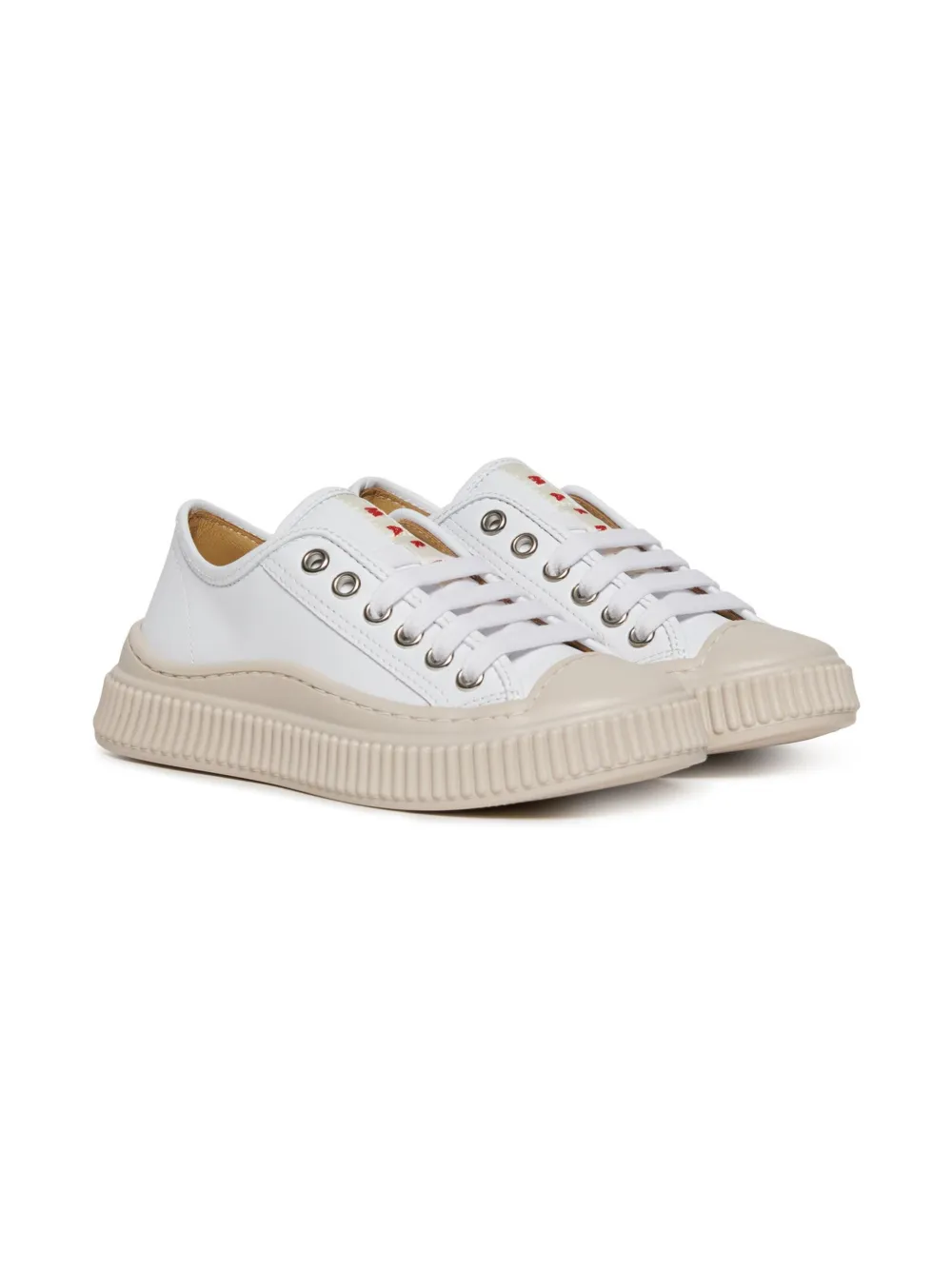 Marni Kids logo-appliqué sneakers White