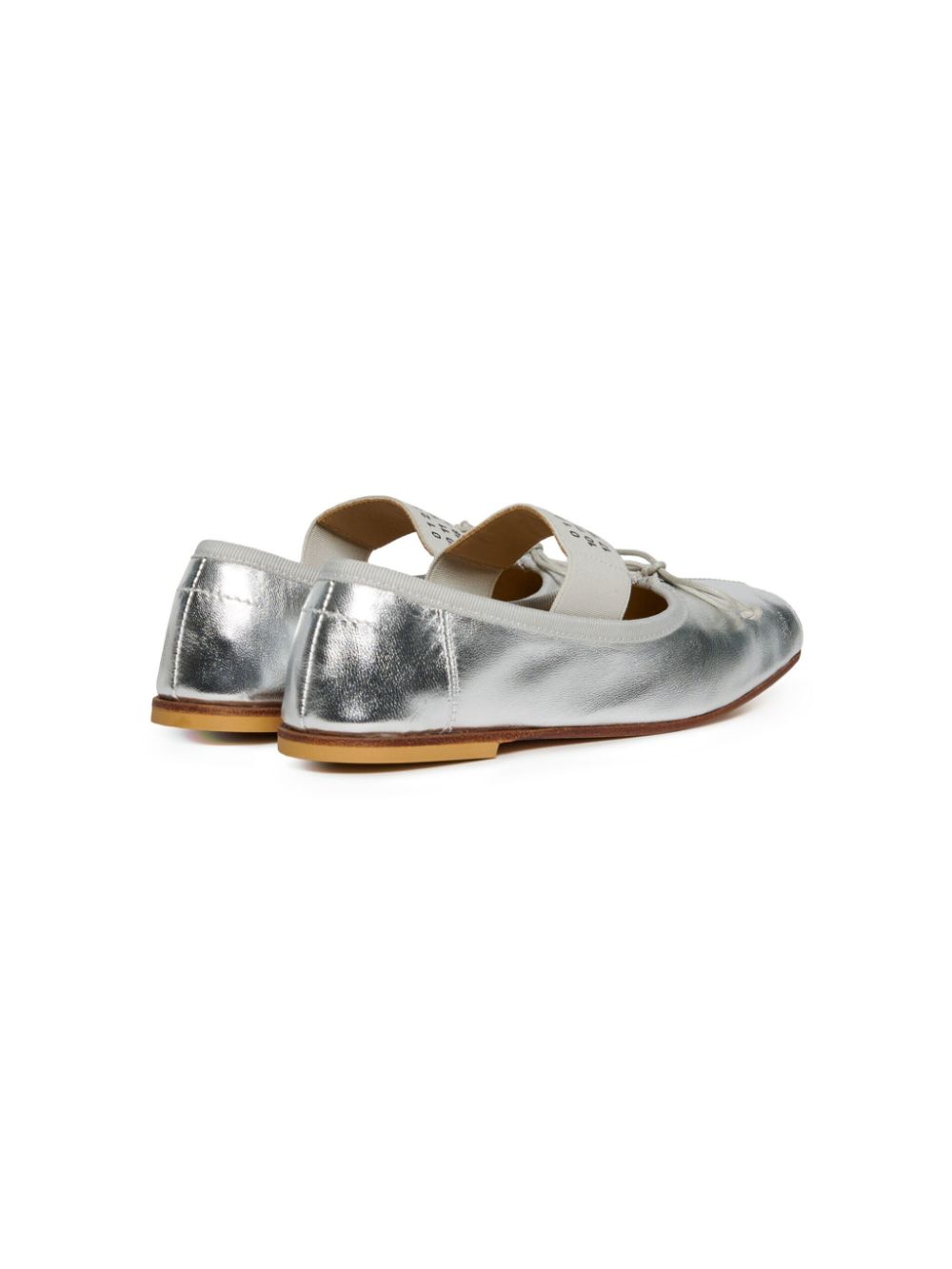 MM6 Maison Margiela Kids Ballerina's met logoprint Zilver