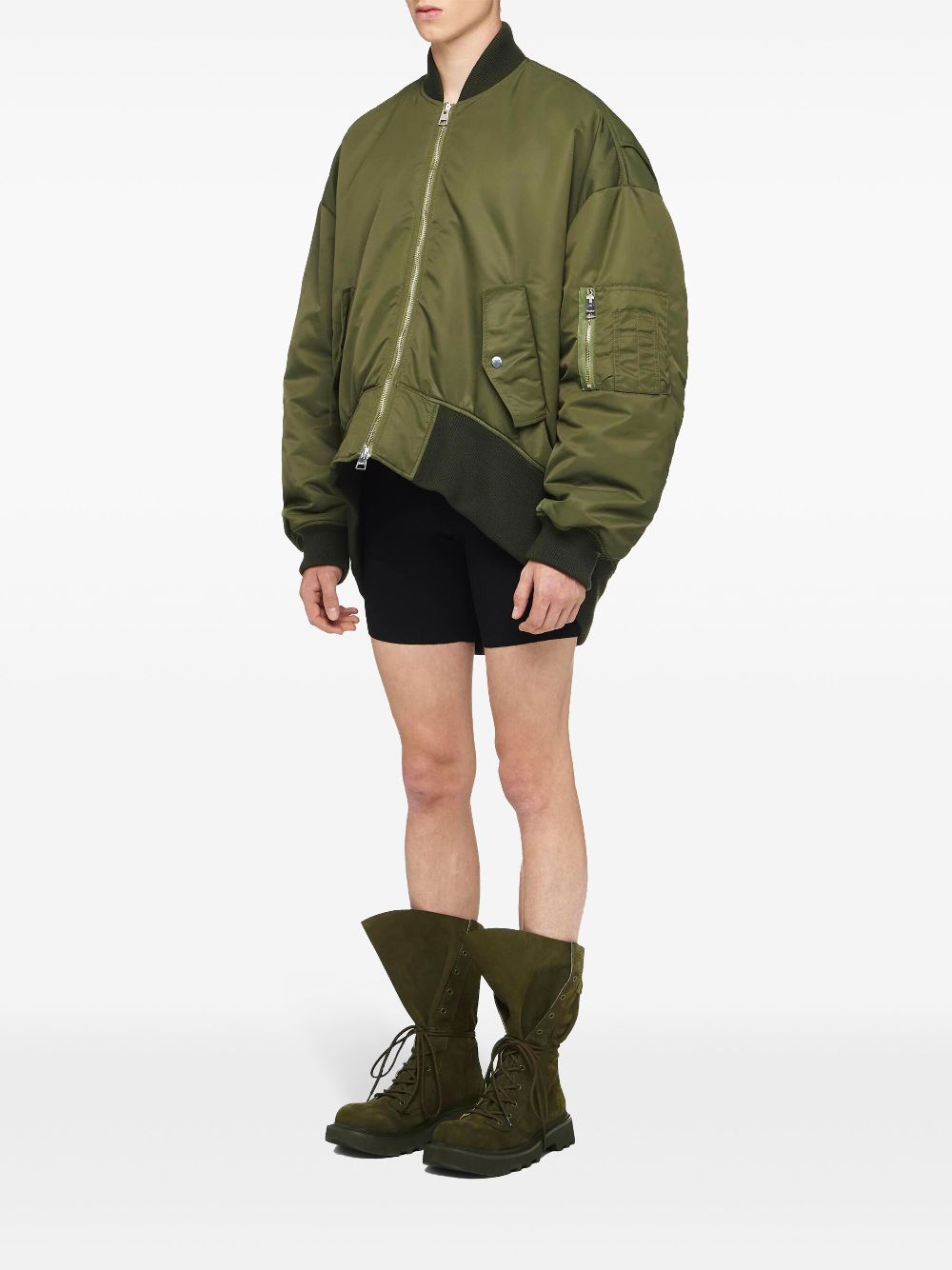 JW Anderson high-low bomber jacket - Groen