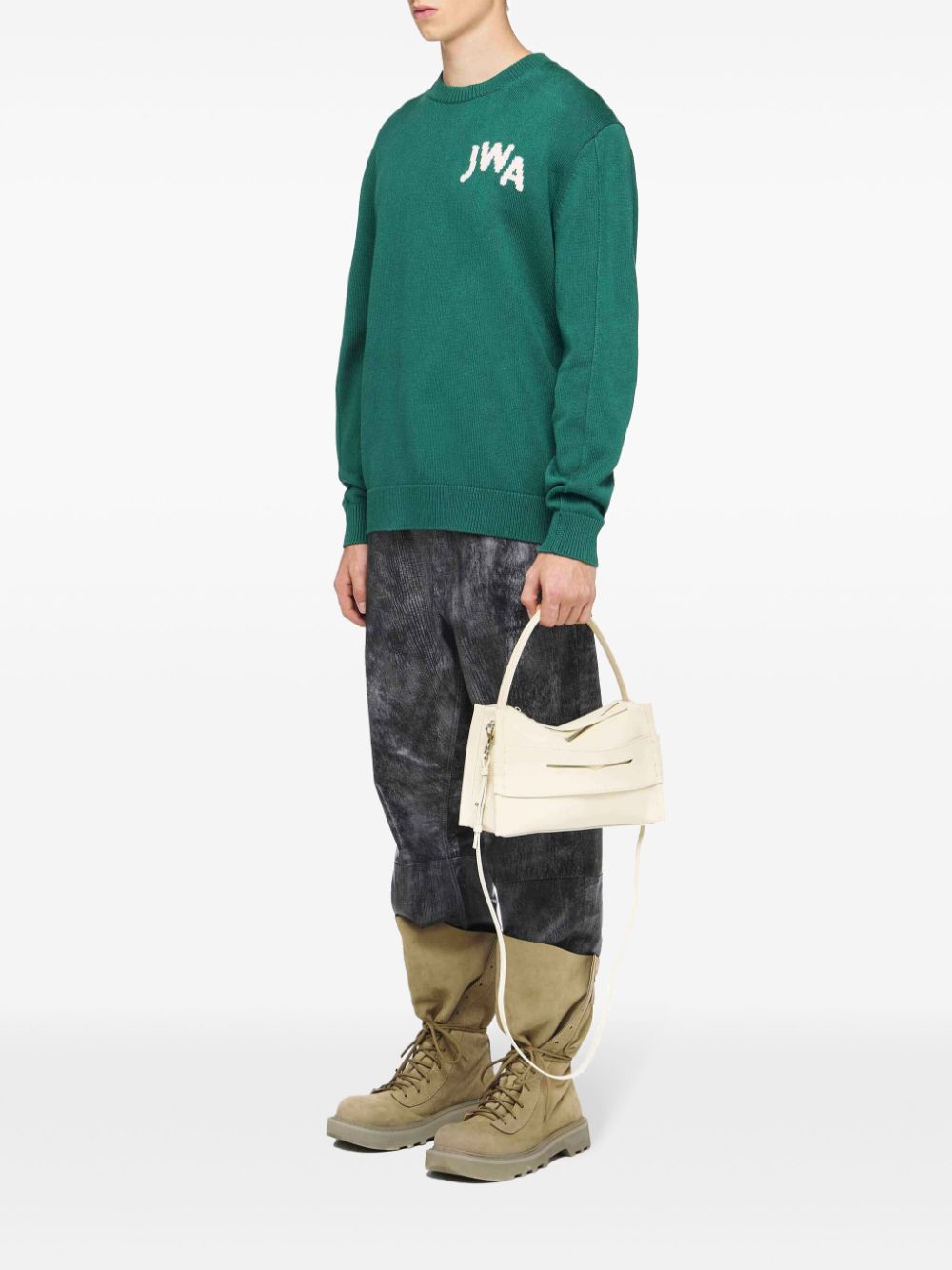 JW Anderson intarsia logo jumper - Groen