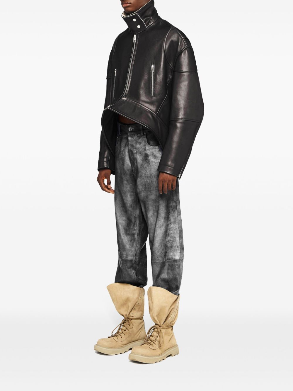 JW Anderson straight-leg leather trousers - Grey