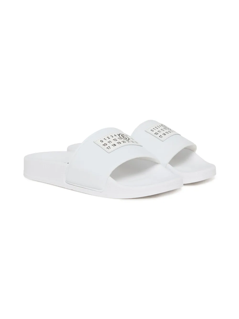 MM6 Maison Margiela Kids logo-patch flip flops White