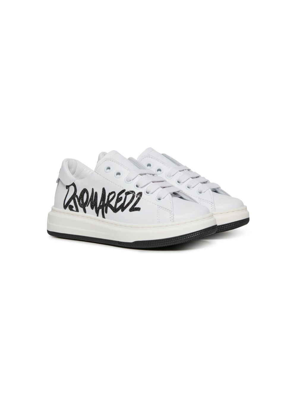 DSQUARED2 KIDS Leren sneakers Wit