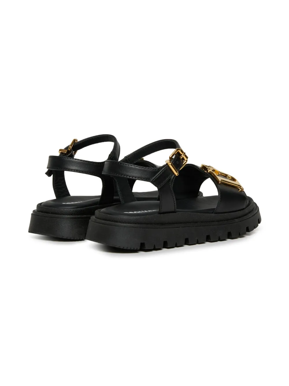 DSQUARED2 KIDS Slippers met logo-applicatie Zwart