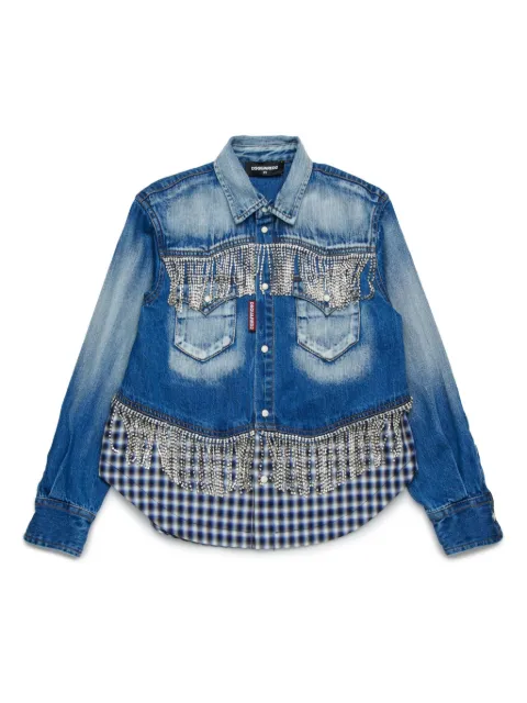 DSQUARED2 KIDS camisa con detalles de cristal
