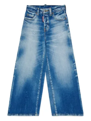DSQUARED2 KIDS logo-print straight-leg Jeans | Blue | FARFETCH