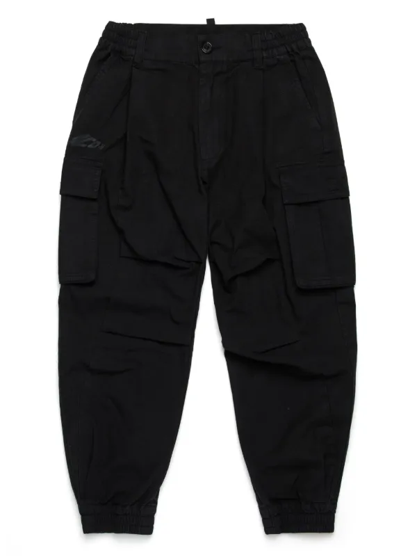 DSQUARED2 6ポケットカーゴ カーゴパンツ チャーム付き ビンテージ DSQUARED2 KIDS カーゴパンツ | ブラック | FARFETCH JP