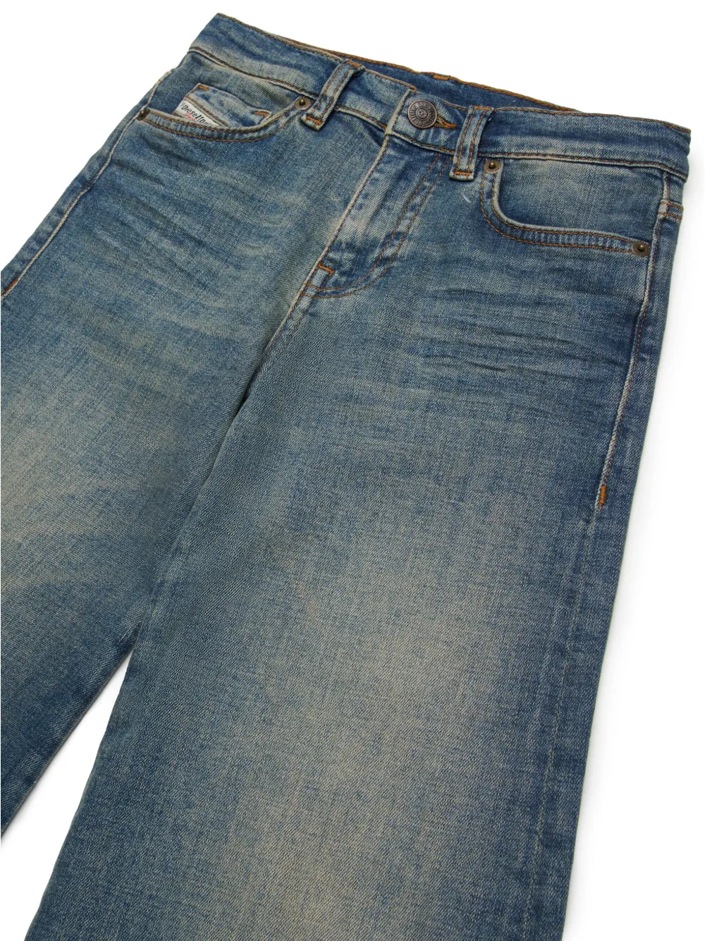 Diesel Kids Jeans met wijde pijpen Blauw