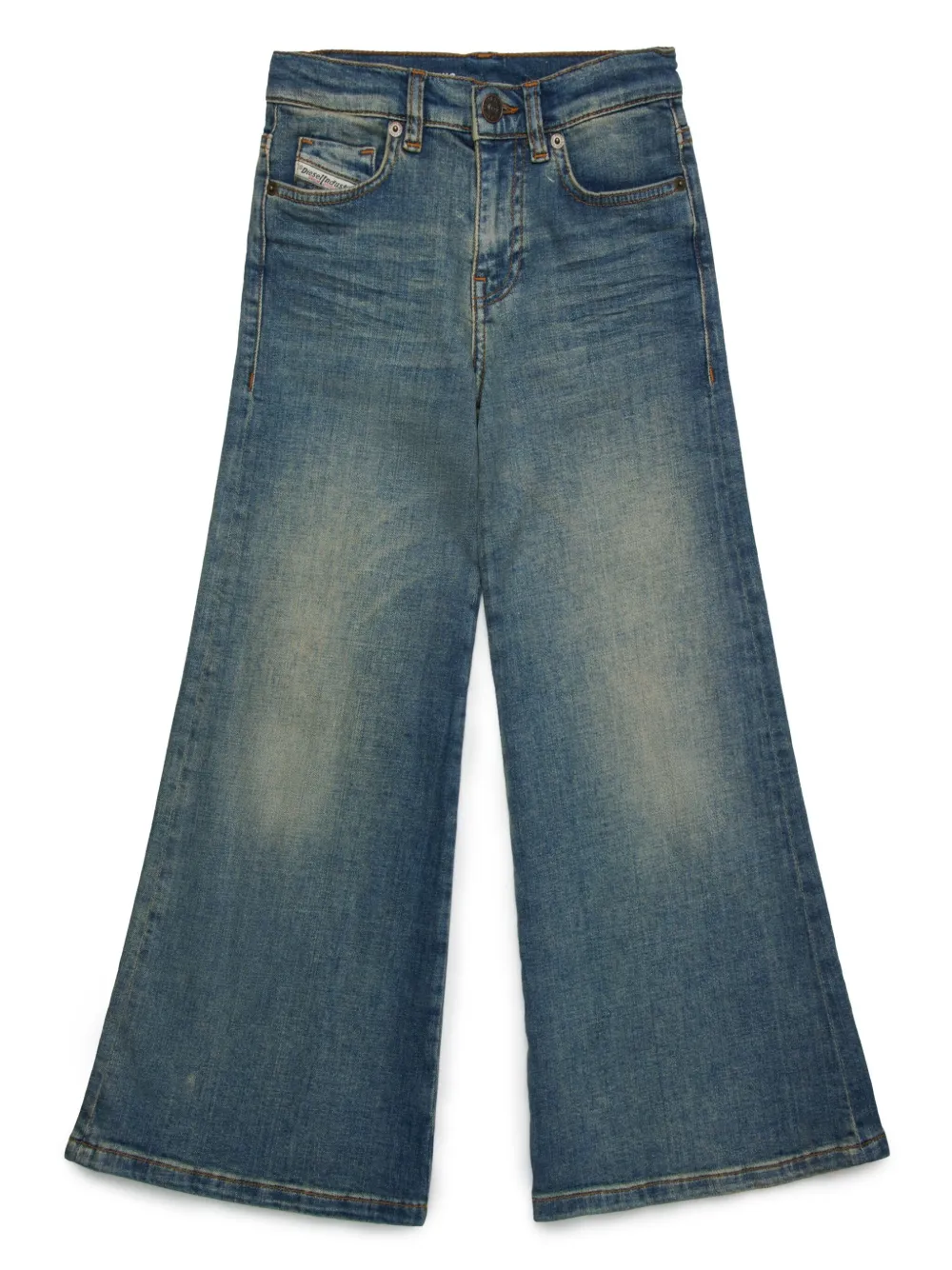 Diesel Kids Jeans met wijde pijpen Blauw