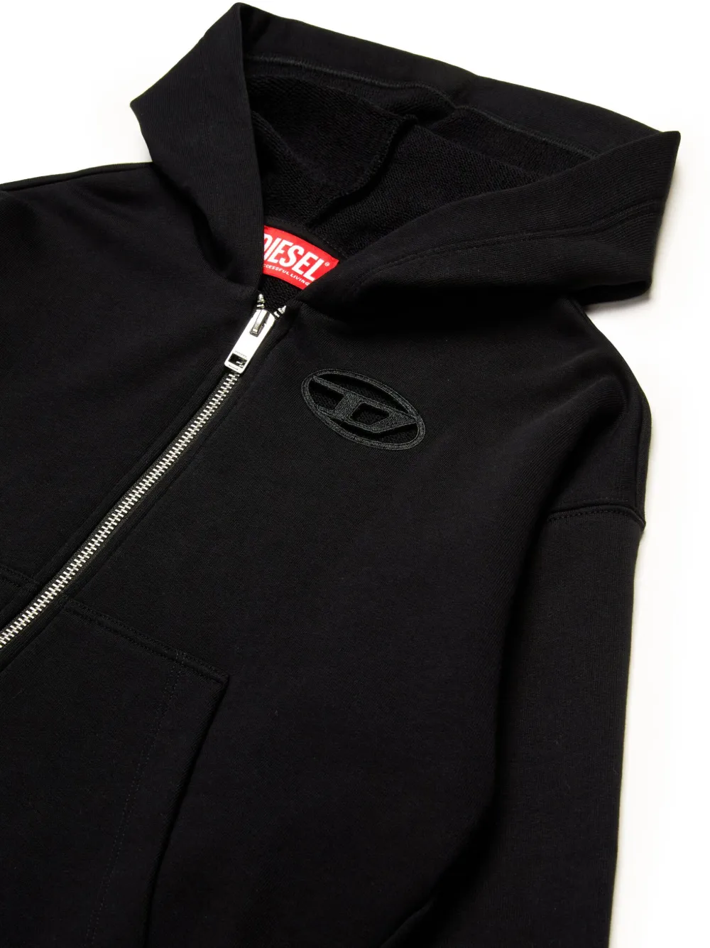 Diesel Kids Oval D hoodie Zwart