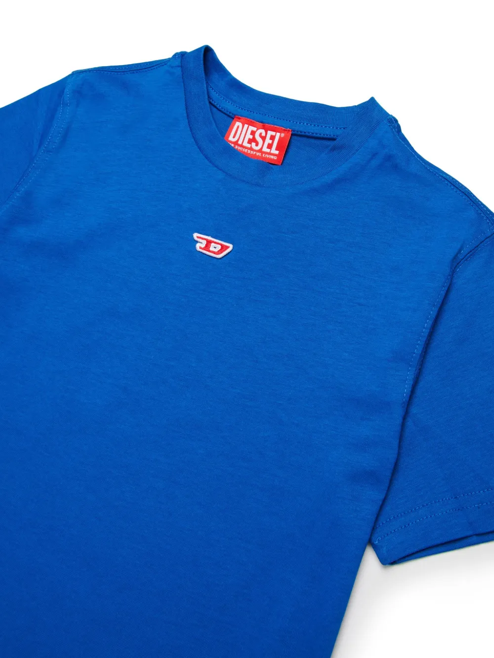 Diesel Kids T-shirt met logopatch Blauw