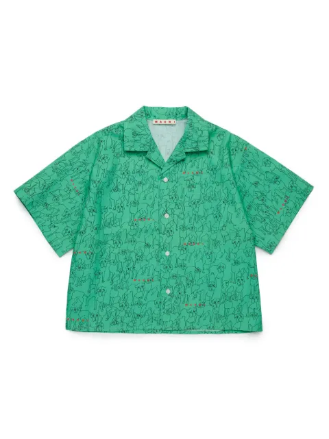 Marni Kids camisa con ilustración estampada