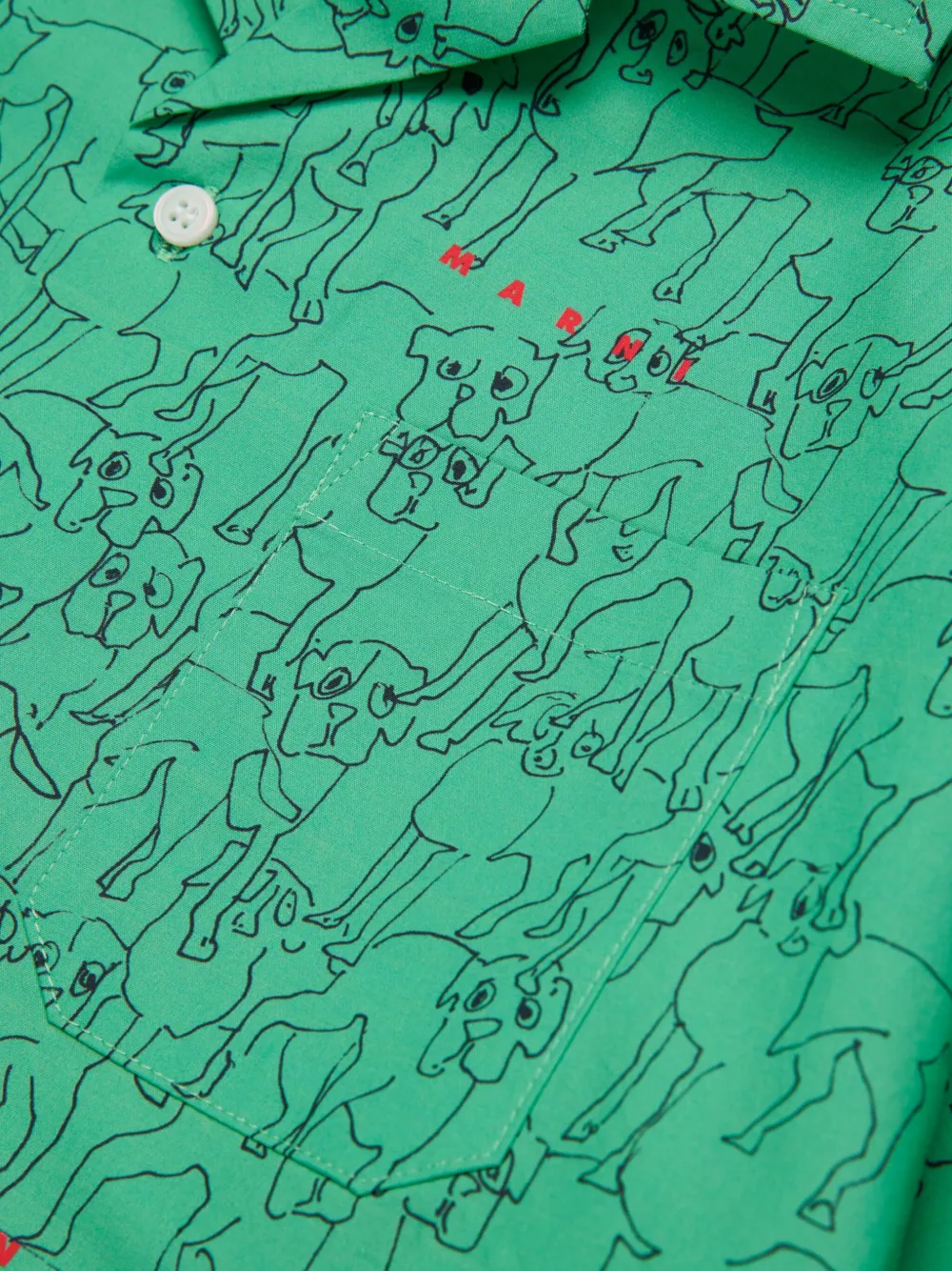 Marni Kids Shirt met print Groen