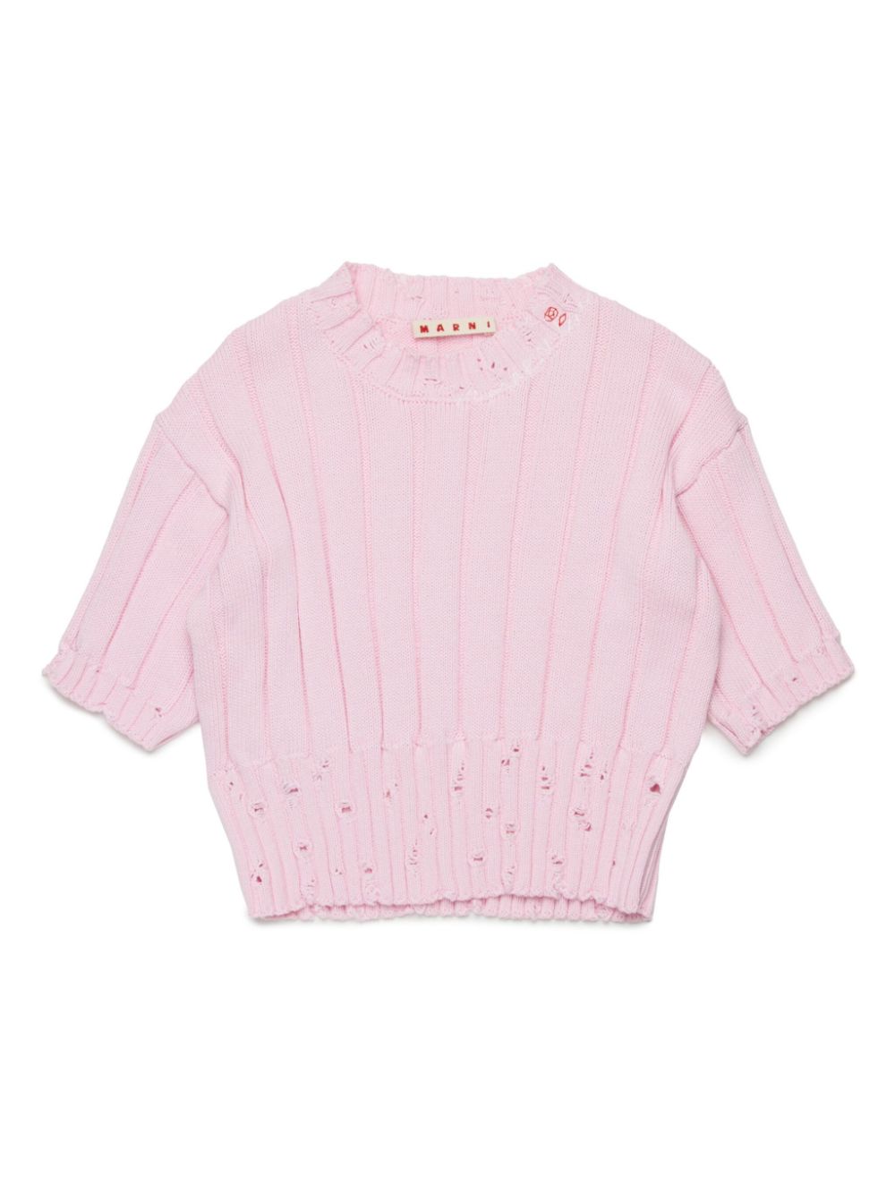 Marni Kids distressed-effect T-shirt - Pink