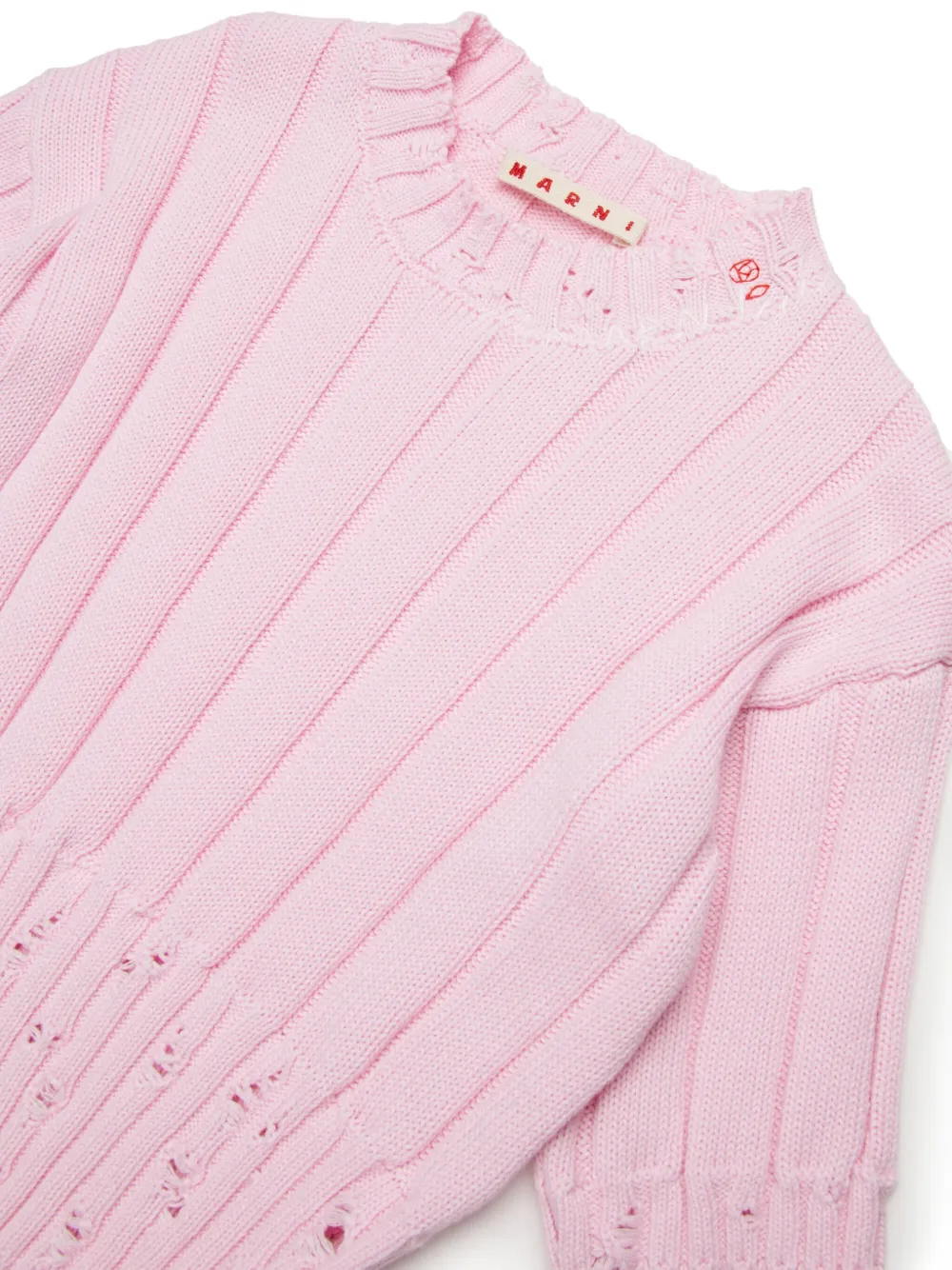 Marni Kids T-shirt met gerafeld effect Roze