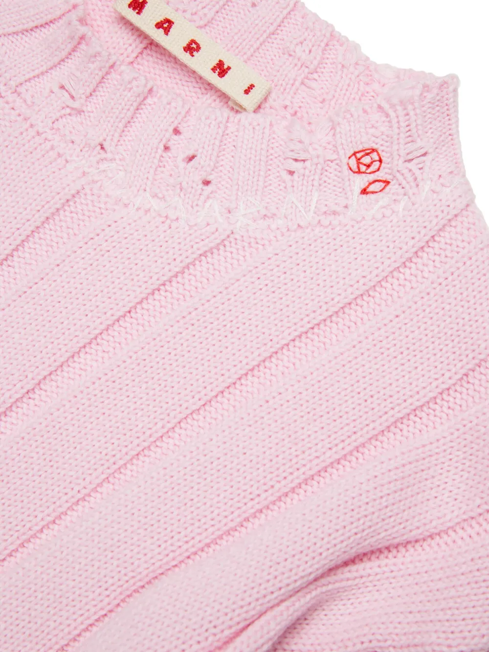 Marni Kids T-shirt met gerafeld effect Roze