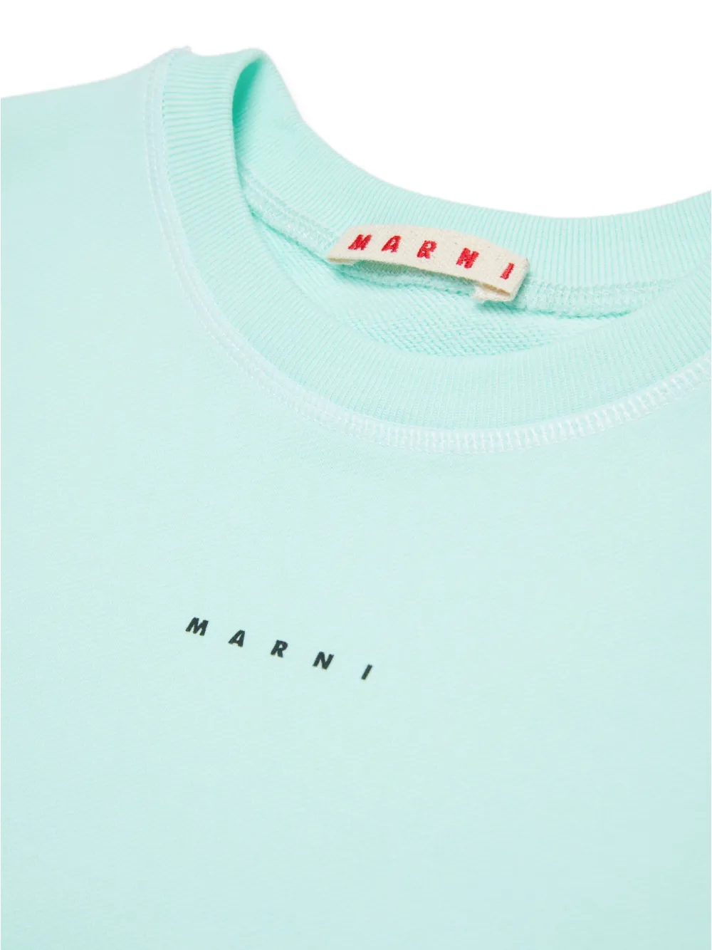 Marni Kids T-shirtjurk met logoprint Blauw