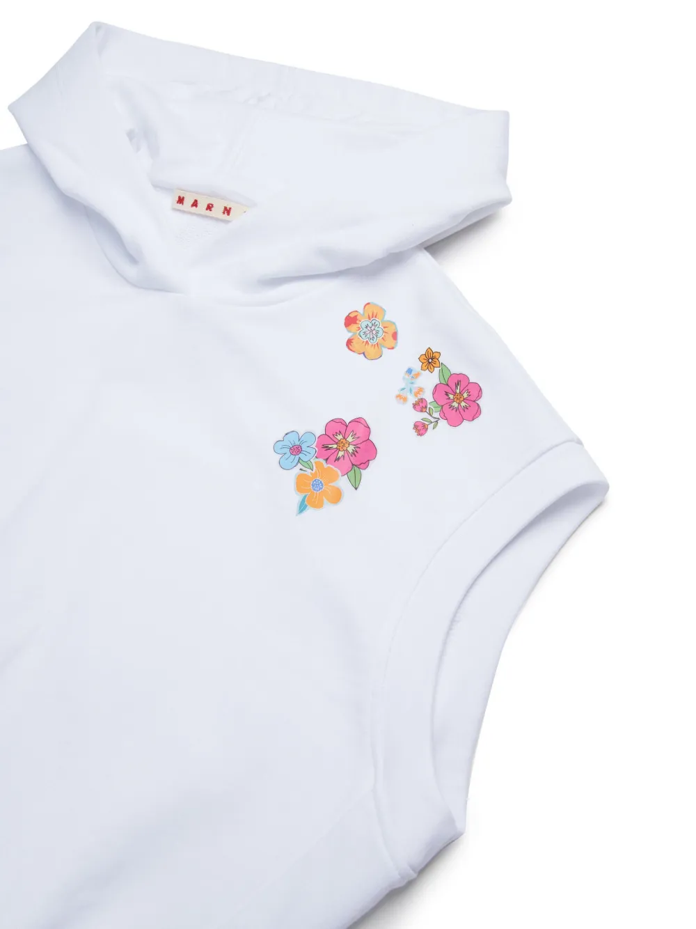 Marni Kids Hoodie met bloemenprint Wit