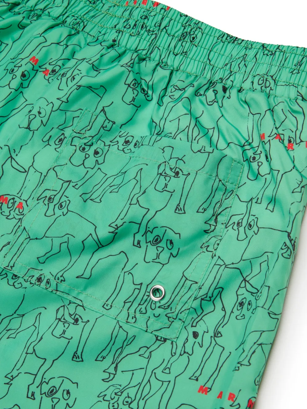 Marni Kids Zwembroek met print Groen
