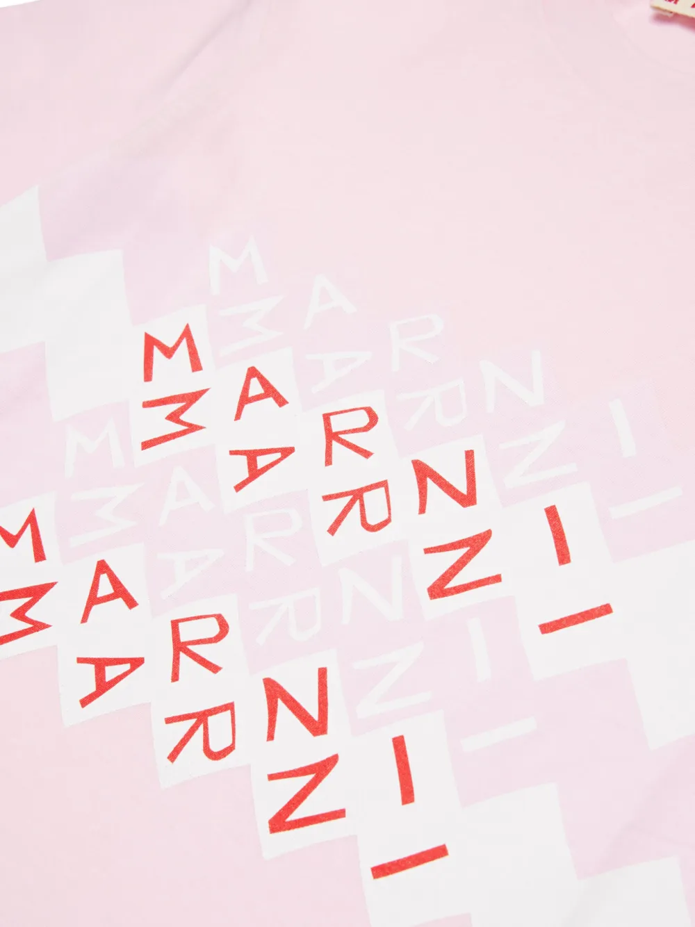 Marni Kids T-shirt met logoprint Roze