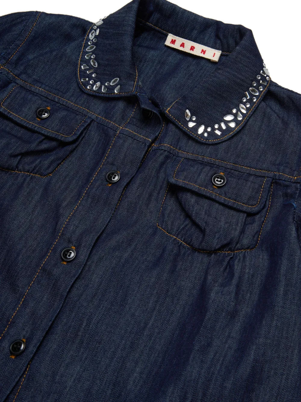 Marni Kids Shirt met stras Blauw