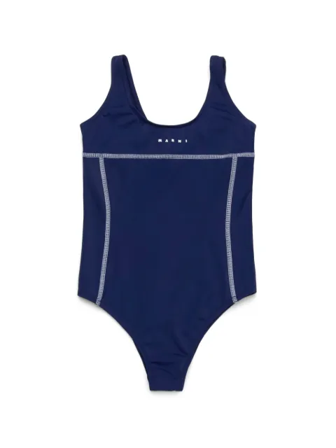 Marni Kids logo-print swimsuit 