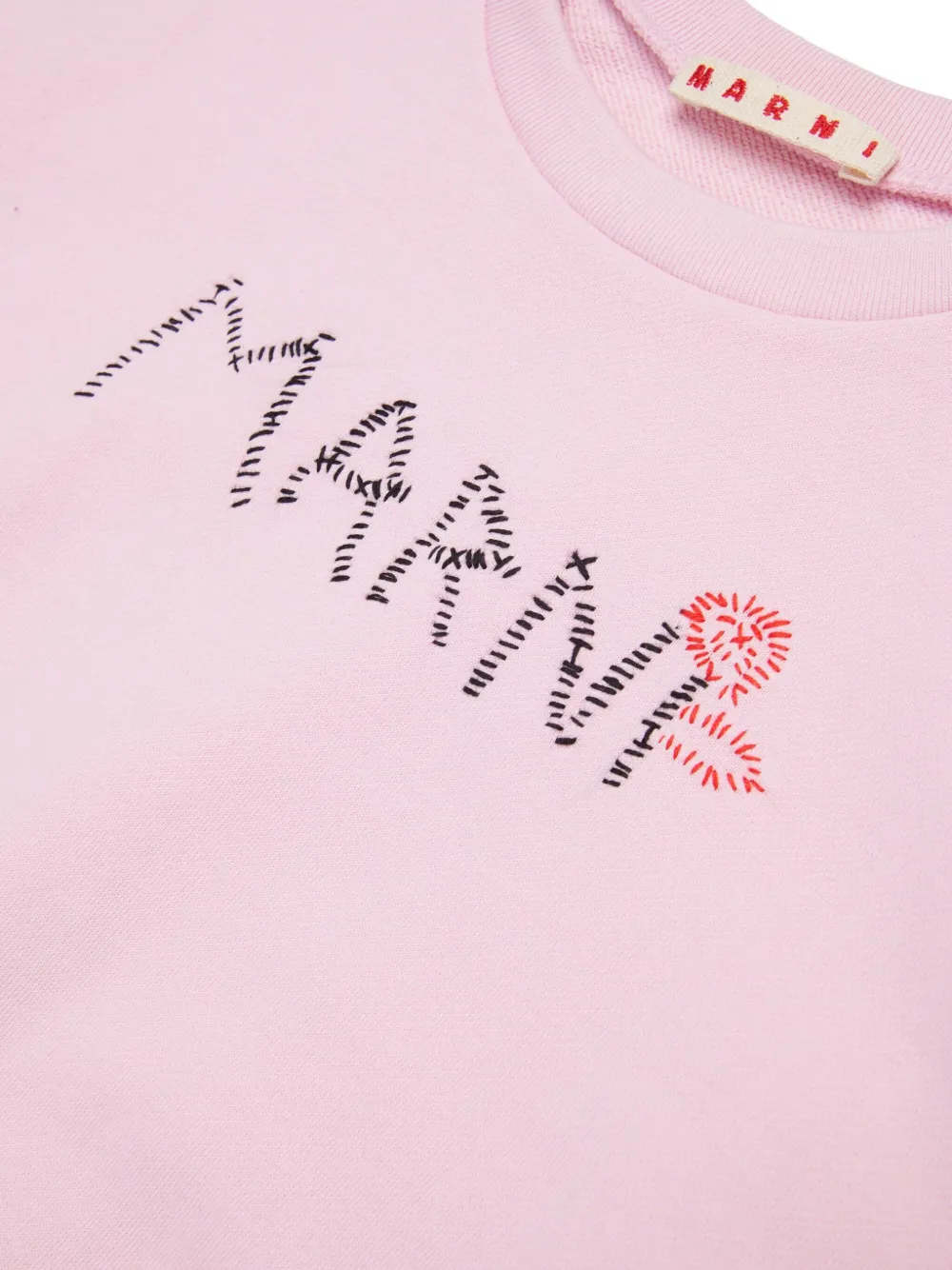 Marni Kids Sweater met logoprint Roze