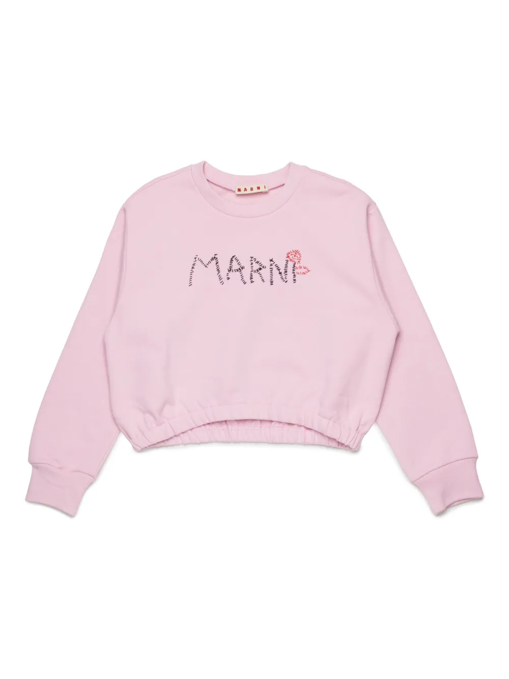 Marni Kids Sweater met logoprint Roze