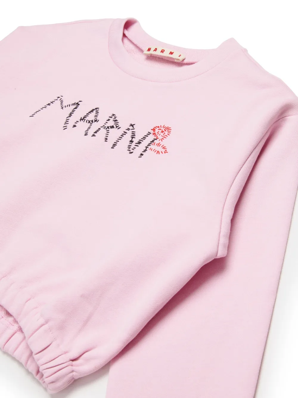 Marni Kids Sweater met logoprint Roze