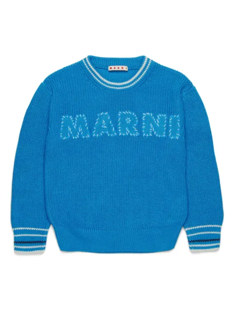 Marni Kids logo-embroidered sweater 