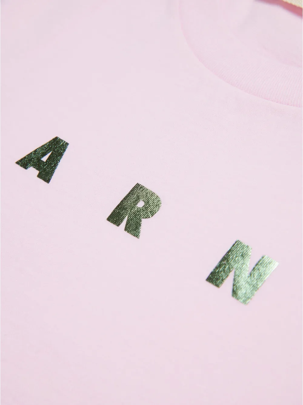 Marni Kids T-shirt met logoprint Roze
