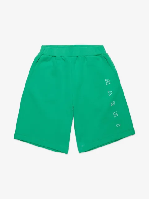 Marni Kids shorts deportivos con logo estampado