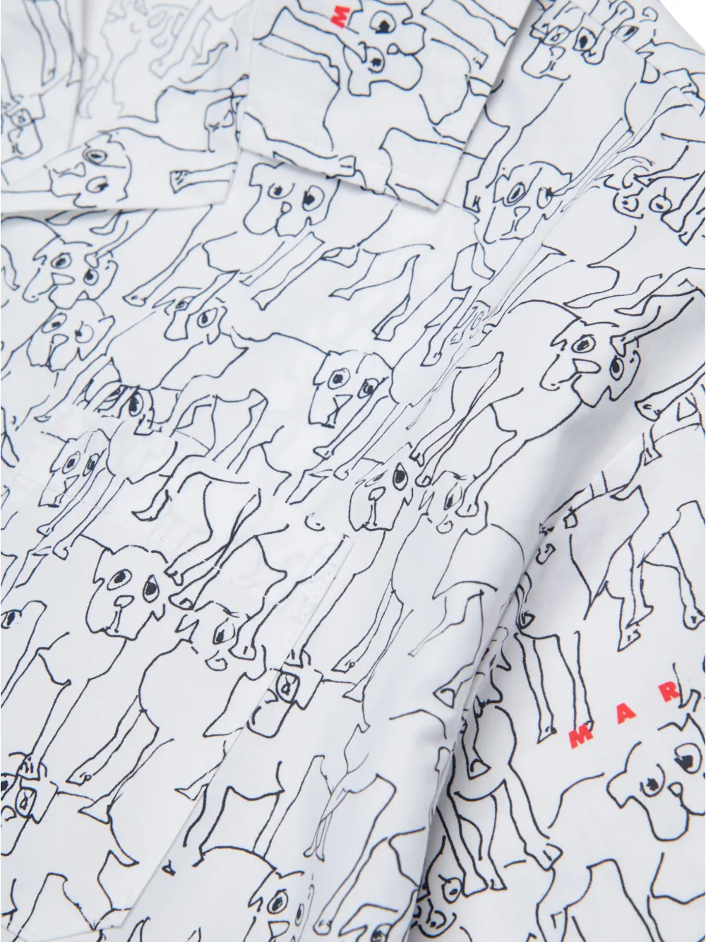 Marni Kids Shirt met hondenprint Wit