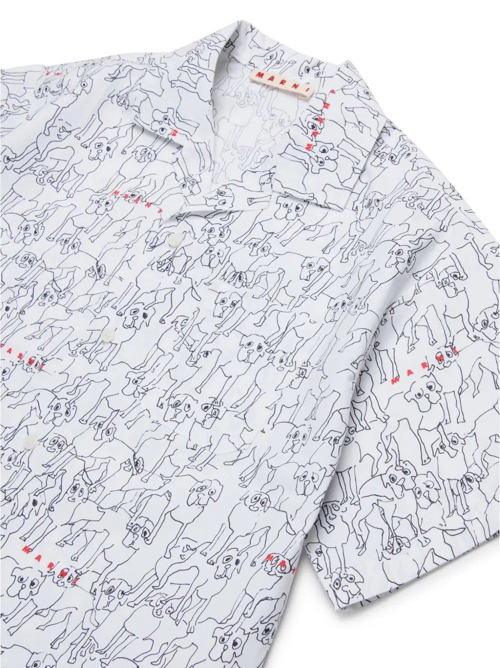Marni Kids Shirt met hondenprint Wit