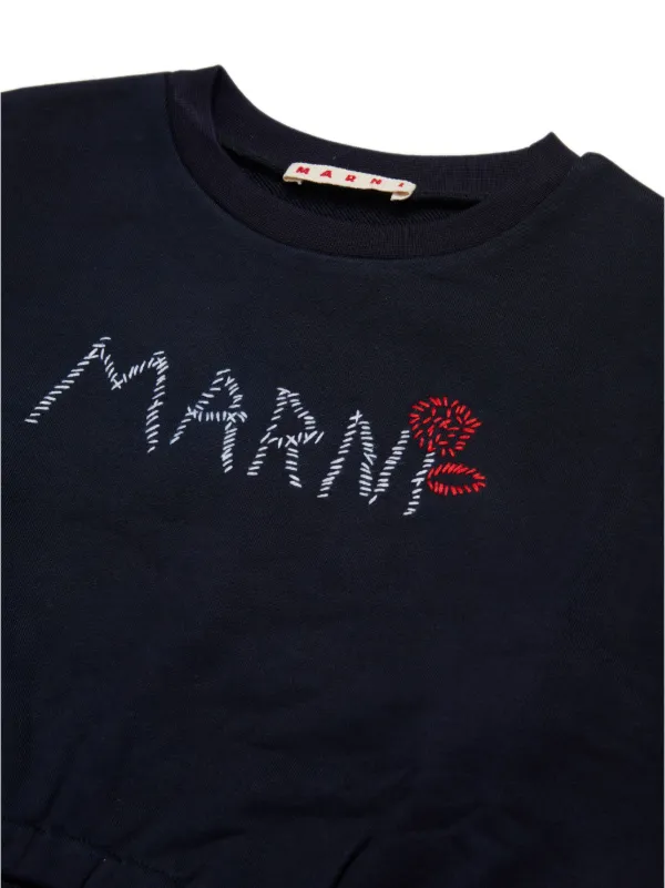 Marni Kids logo-print Sweatshirt | Black | FARFETCH
