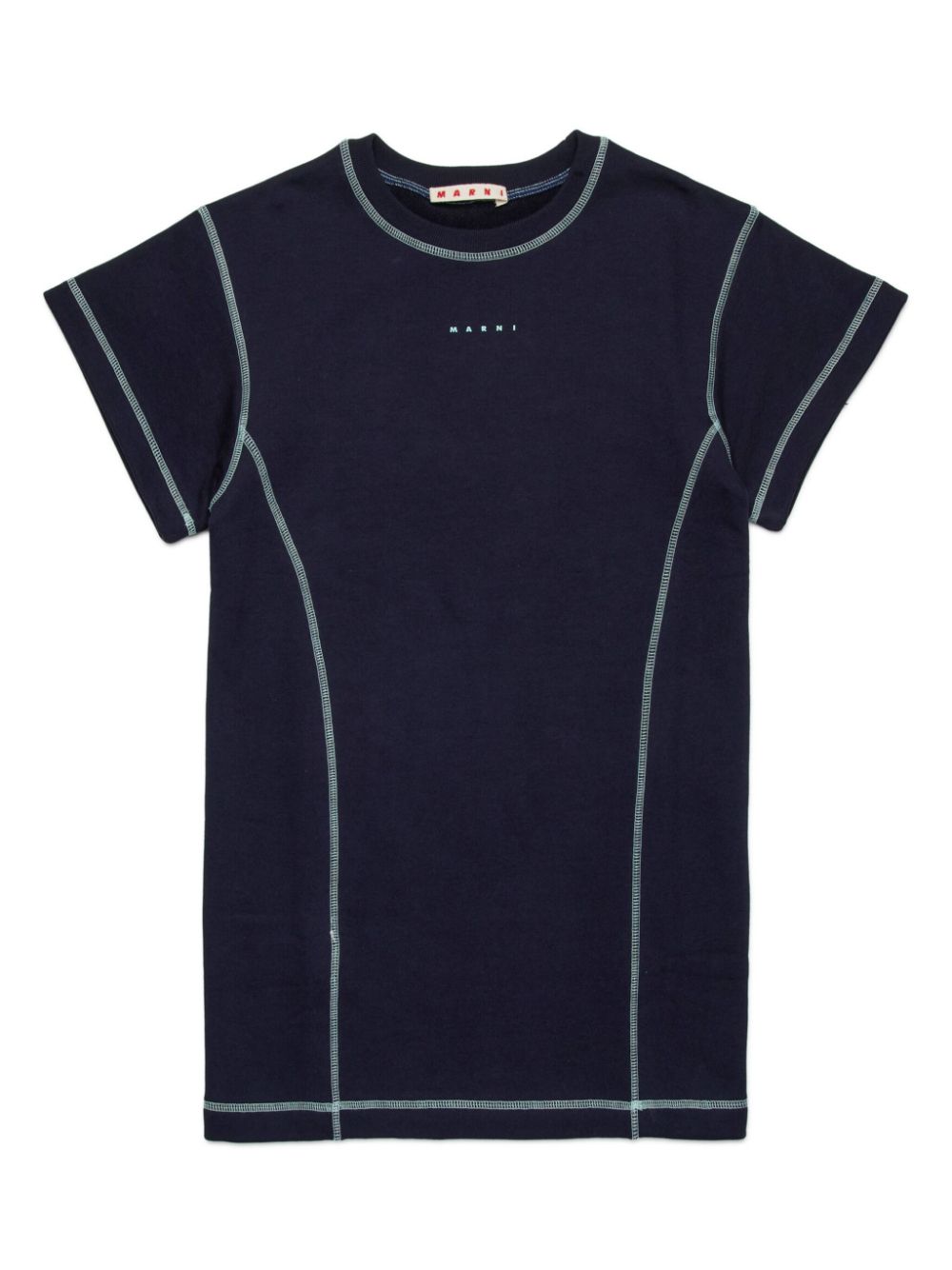 Marni Kids T-shirtjurk met logoprint Blauw