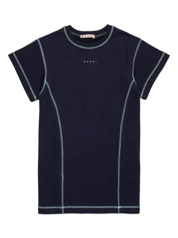 Marni Kids logo-print T-shirt Dress | Blue | FARFETCH