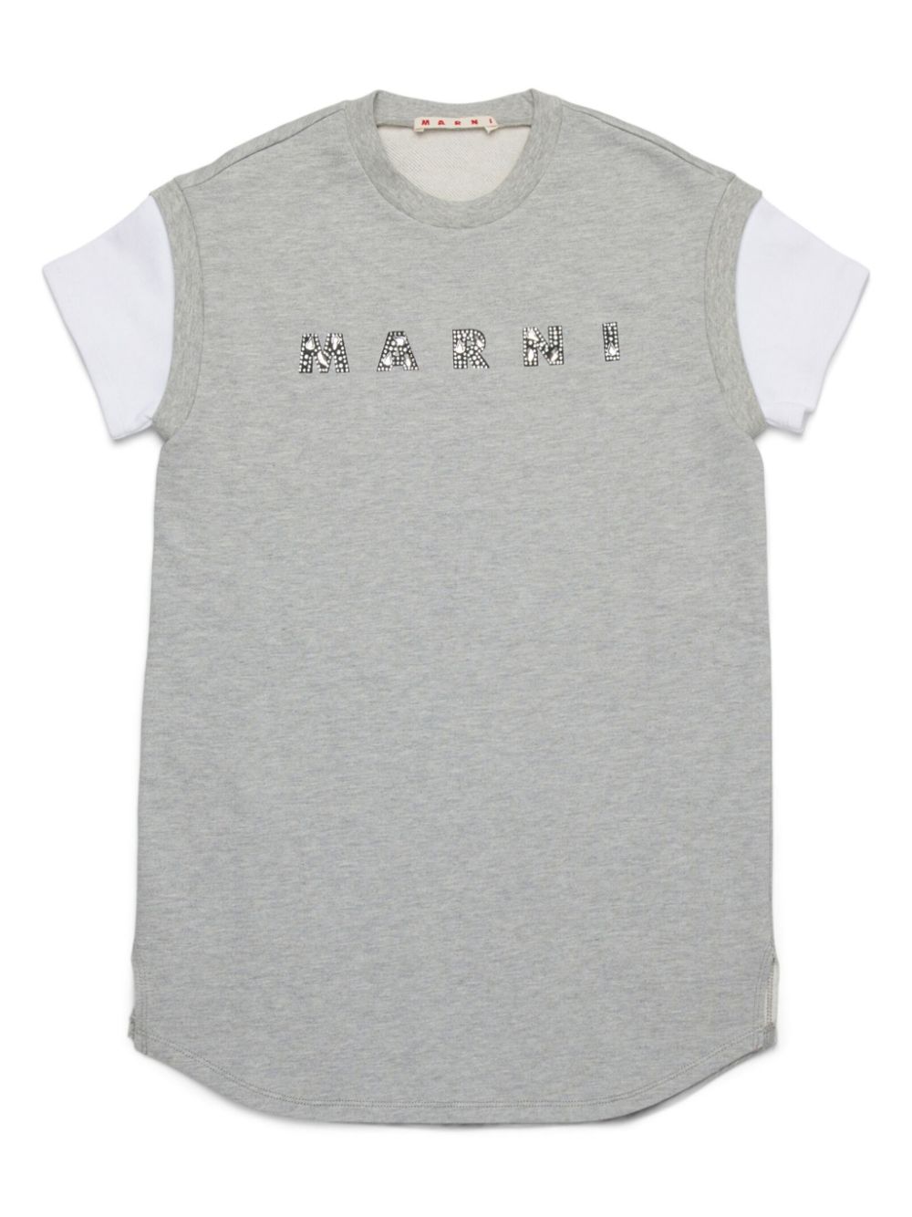 Marni Kids Flared T-shirtjurk Grijs