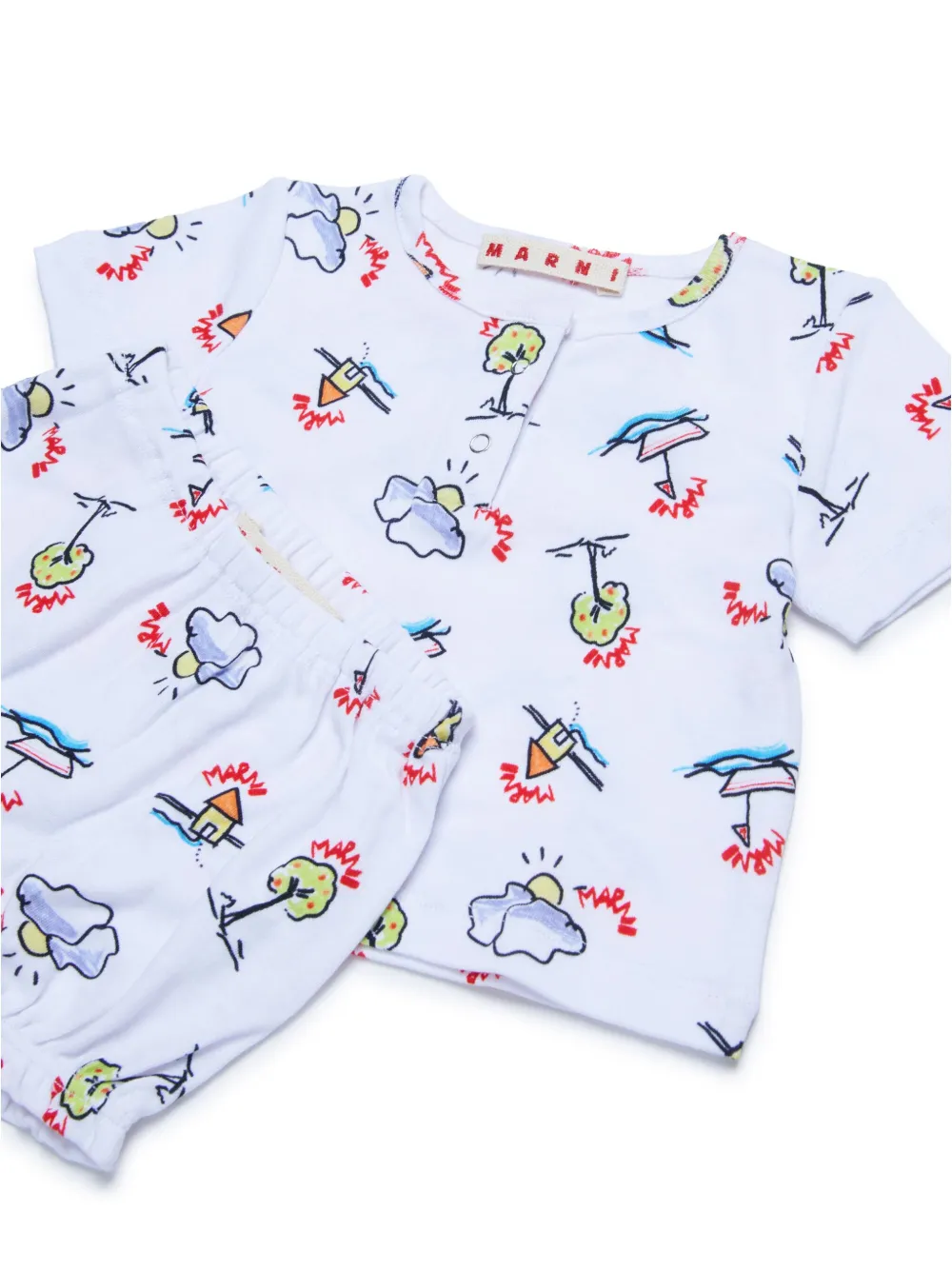 MARNI GRAPHIC-PRINT T-SHIRT AND SHORTS SET