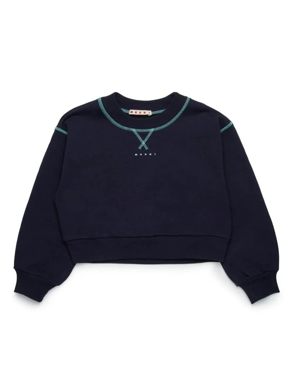 Marni Kids Sweater met logoprint Blauw