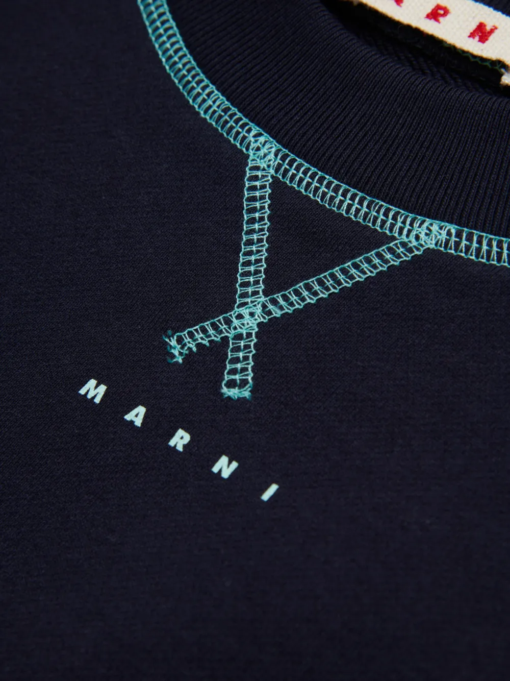Marni Kids Sweater met logoprint Blauw