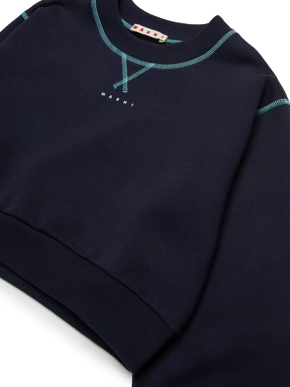 Marni Kids Sweater met logoprint Blauw