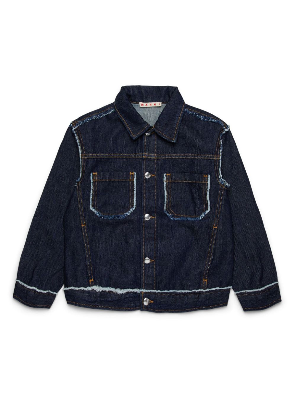 Marni Kids frayed denim jacket - Blue