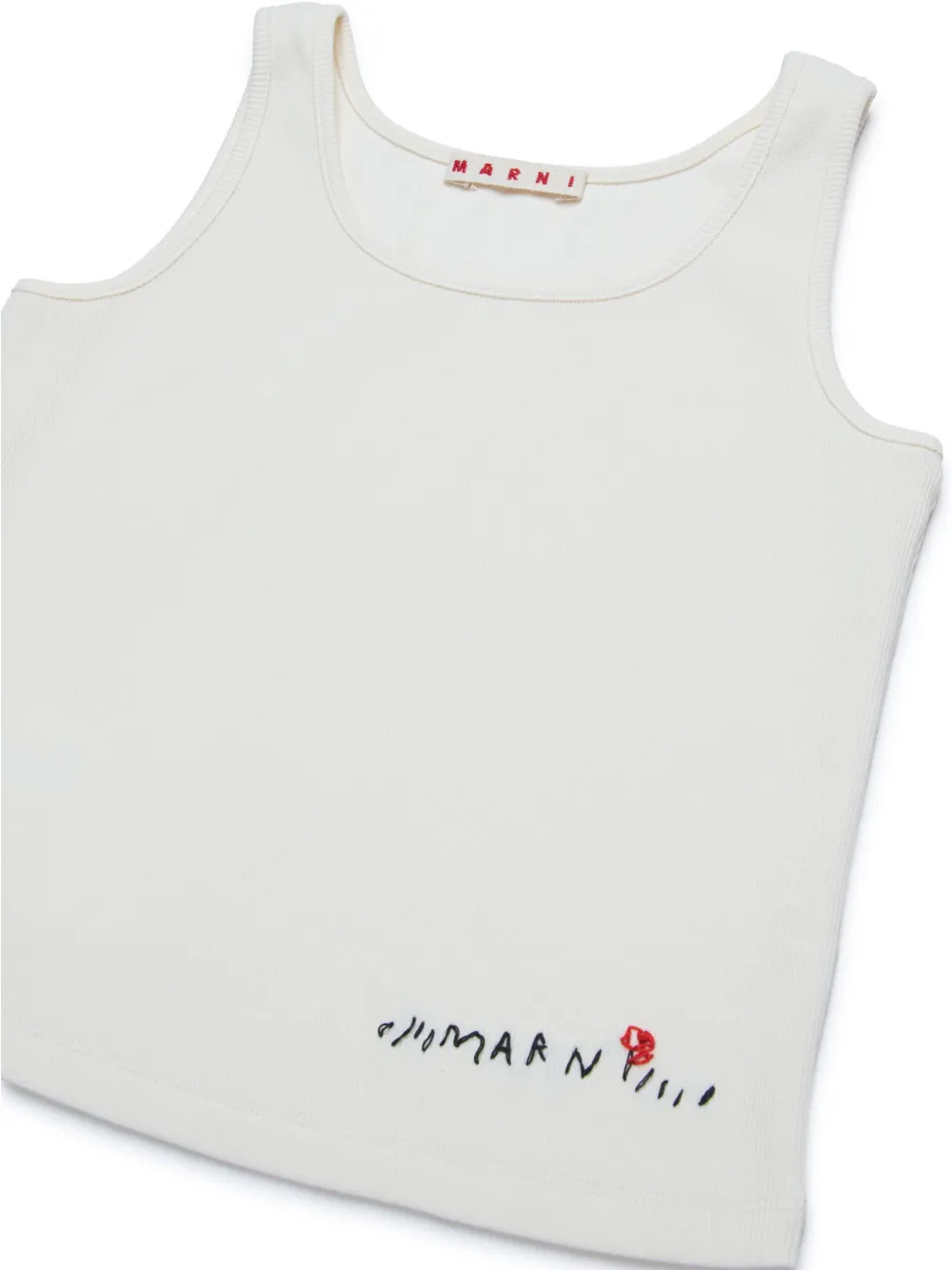 Marni Kids Tanktop met geborduurd logo Wit