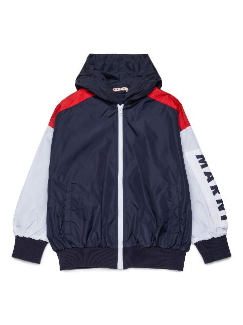 Marni Kids colour-block hooded jacket