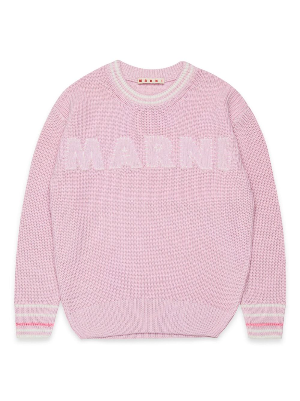 Marni Kids logo-embroidered sweater - Pink