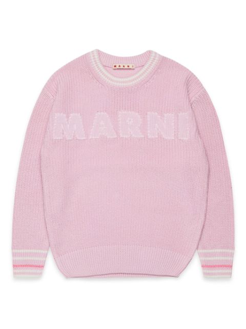 Marni Kids logo-embroidered sweater 