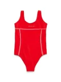 Marni Kids logo-print swimsuit - Red