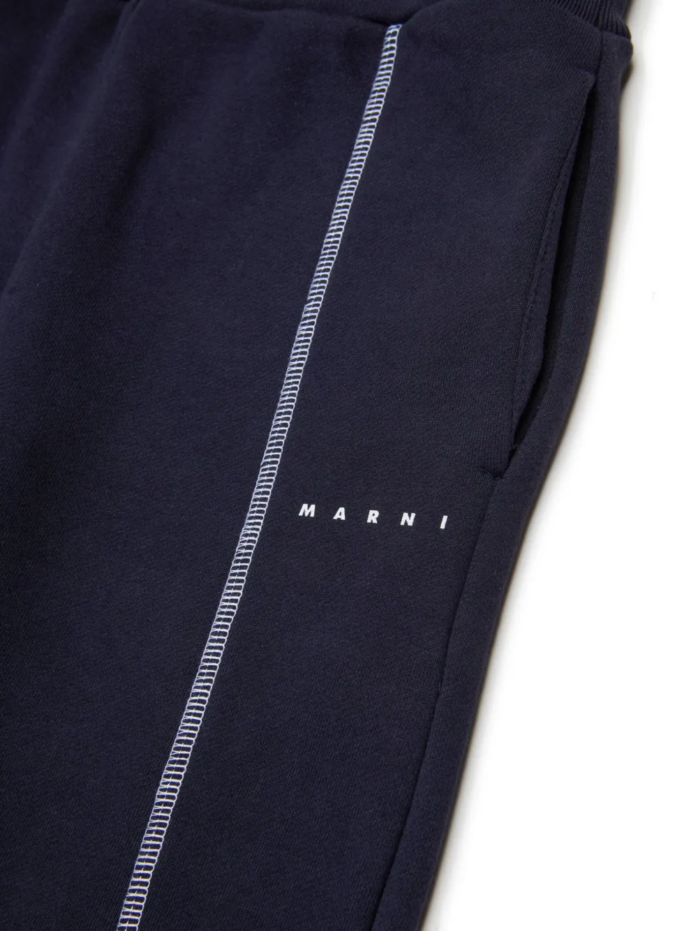 Marni Kids Trainingsbroek met logoprint Blauw