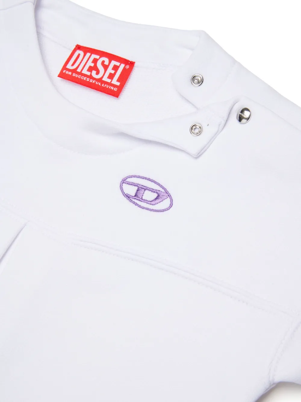 Diesel Kids Oval D fleece jurk Wit
